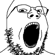 animated glasses no_eyebrows open_mouth smile soyjak stubble variant:gapejak // 600x800 // 43.2KB