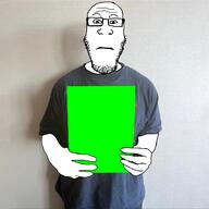 green_screen holding_object kanye_west neutral subvariant:neutralplier variant:markiplier_soyjak // 1060x1060 // 1.3MB