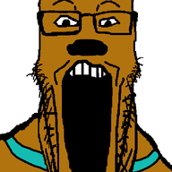 animal brown_skin cartoon collar dog ear glasses open_mouth scooby_doo snout soyjak stubble variant:markiplier_soyjak // 495x900 // 52.5KB