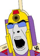 1488 a10_eyes alien alternate armor arrow aryan blitzwing_(transformers) blue_eyes cannon cartoon decepticon eyebrows eyes_like_the_o-o-cean grey_skin open_mouth sonnenrad swastika teeth transformers_(g1) variant:cobson visor white_background // 721x989 // 32.9KB