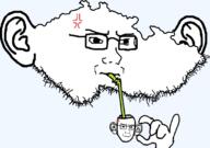 2soyjaks anger_mark concerned country cup czechia drinking drinking_straw ear frown glasses hand holding_object map soyjak stubble variant:soyak // 1092x765 // 161.3KB