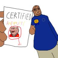 arm award bloodshot_eyes closed_mouth ear euromutt european_union flag flag:european_union glasses gynaecomastia half_open_mouth hand holding_object mcdonalds most_obsessed_faggot_award shitskin smile soyjak stubble subvariant:euromutt subvariant:impish_amerimutt variant:impish_soyak_ears variant:unknown // 1920x1915 // 458.5KB