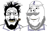 anchor are_you_soying_what_im_soying beard clothes fixed grey_mustache hat navy pipe sailor series:trios_&_duos transparent_background variant:gapejak variant:markiplier_soyjak yellow_teeth // 1200x800 // 114.1KB
