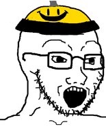 beanie bell birthday_boy clothes glasses hat open_mouth stubble variant:soyak // 500x621 // 56.1KB