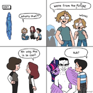 'toss 2017 comic future glasses my_little_pony pony smile subvariant:chudjak_front text time_travel twilight_sparkle variant:chudjak // 640x640 // 385.1KB