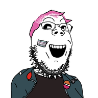 enbie eyeshadow flag:lesbian_pride_flag flag:transgender_pride_flag glasses lesbian pink_hair stubble total_tranny_death transgender_flag transparent_background troon variant:gapejak // 900x900 // 26.8KB