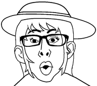 aliased clothes ear eyelashes female glasses hair hat open_mouth series:foidjaks subvariant:female_nojak transparent_background variant:nojak // 572x509 // 11.5KB