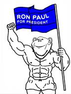 2008 buff holding_flag impish libertarian muscles muscular_male politics president ron_paul smile soyjak stubble text variant:impish variant:impish_soyak_ears wholesome // 1080x1440 // 417.3KB