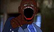 black_skin open_mouth pointing seething the_shield tv_(4chan) variant:a24_slowburn_soyjak // 860x506 // 211.8KB