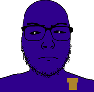 badge black_eyes creepy distorted evil five_nights_at_freddy's glasses ominous open_mouth purple_guy purple_skin soyjak stubble transparent variant:uncjak white_pupils william_afton // 647x633 // 24.7KB