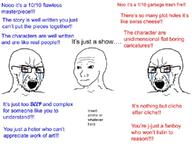 anime arguing bloodshot_eyes crying nas:wojak variant:soyak // 960x720 // 104.2KB