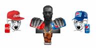 2soyjaks bloodshot_eyes can cap clothes coke crying gigachad glasses hat open_mouth pepsi soyjak stubble variant:soyak // 4000x2000 // 438.4KB