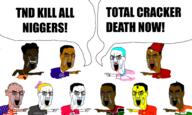 africa america_first angry arm bindi black_skin bloodshot_eyes blue_eyes bone bowtie brown_skin china clothes crying fez hair hand india morocco multiple_soyjaks nazism open_mouth pointing soyjak stubble swastika text total_nigger_death tranny united_states variant:chudjak yellow_hair yellow_skin // 1500x900 // 414.8KB