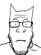 cat_ear closed_mouth front_facing glasses neutral series:unfunnycreature soyjak stubble subvariant:neutralplier template unfunny_creature variant:markiplier_soyjak // 600x800 // 10.8KB