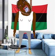 black_skin bloodshot_eyes clothes crying dead flag full_body glasses hand hanging irl_background leg lynching room rope shoe sleeveless_shirt sofa soyjak stubble suicide tongue variant:bernd yellow_teeth // 988x1000 // 794.9KB