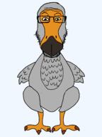 animal beak dodo feather full_body glasses prehistoric series:animaljaks soyjak stubble variant:markiplier_soyjak // 1200x1600 // 45.7KB