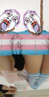 2soyjaks bloodshot_eyes clothes crying flag glasses hair hanging int_(4chan) mustache open_mouth purple_hair rope sock soyjak stubble suicide text tranny variant:bernd // 1000x1985 // 2.1MB