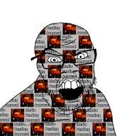 angry bald glasses imageboard media_pending_approval post soyjak soyjak_party stubble variant:feraljak white_background // 1500x1500 // 608.2KB