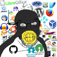 angry animal audacity blender blender_(software) cat closed_mouth computer crunchbang dolphin eclipse envelope exclamation_mark fedora fedora_linux firefox foss fox gear github glasses globe grey_skin jquery kodi kubuntu libreoffice linux linux_mint mail mozilla mustache mysql oracle penguin php programming python_(programming_language) scratch selenium shadow soyjak sql sqlite stubble text thunderbird traffic_cone ubuntu variant:feraljak virtualbox vlc wikipedia wordpress // 1024x1024 // 747.9KB