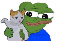 amphibian animal blue_shirt cat closed_mouth clothes frog green_skin holding_animal holding_cat holding_object lips nas nas:pepe pepe pepe_the_frog pet subnas:apu transparent_background // 435x318 // 132.5KB