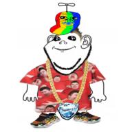 3soyjaks arm baby cap chain child clothes colorful deformed ear gem gold_chain hair hand hat just_fuck_my_shit_up leg mustache necklace nikocado_avocado open_mouth pacifier propeller_hat smile sneakers soyjak stubble subvariant:jacobson tshirt variant:a24_slowburn_soyjak variant:impish_soyak_ears // 500x500 // 211.7KB