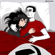 alunya bed cat_ear catgirl closed_eyes hugging leftypol nazbol pillow sleeping variant:chudjak // 2048x2043 // 226.7KB