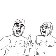 r artist:QQlive assburgers autism duo gay glasses ias open_mouth soyjak soyjak_party stubble variant:unknown // 500x500 // 29.3KB