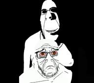 artist:impjakfan02 biting_lip black_background eyebags frown lip_biting scared smile subvariant:hornyson tired variant:cobson variant:feraljak // 1223x1082 // 260.2KB