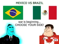 abs black black_hair blue blue_eyes blue_glow blue_skin brown brown_hair buff butt_chin canada canadian chest chin clothes country countrywar eyes_blue_like_the_atlantic eyes_like_the_o-o-cean flag flag:brazil flag:canada flag:mexico gill_koyim_(namefag) glasses green greg_(pedophile) greg_(user) gums hello_my_name_is_(sticker) hood hoodie jawline jewish_cap jewish_hat jewish_nose judaism meta:namefags mexico_vs_brazil nose nostril open_mouth red sharp_jawline smile soyjak stare staredown subvariant:mexiaryan subvariant:perceptive_chud suit suit_and_tie sunglasses teeth text trend:aryan variant:chudjak variant:meximutt white white_background white_skin yellow // 2000x1500 // 905.0KB