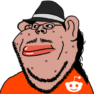 acne amerimutt black_hair closed_mouth clothes ear fedora glasses hair hat long_hair moustache mustache mutt_lips neckbeard orange_shirt red_lips reddit redditard subvariant:impish_amerimutt tan_skin transparent_background trilby variant:impish_soyak_ears // 750x750 // 21.4KB