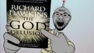 antenna barcode grey_skin holding_book holding_object npc open_mouth red_eyes richard_dawkins robot science soyjak variant:cirrus // 695x391 // 328.4KB