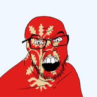 agder angry county flag flag:agder glasses hair looking_at_you mustache norway open_mouth plant soyjak stubble teeth transparent_background tree variant:feraljak // 1500x1500 // 129.3KB