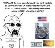 aircraft_carrier dollar flag flag:united_states glasses gold open_mouth scared subvariant:doctos text united_states us variant:soyak // 1280x1120 // 847.1KB