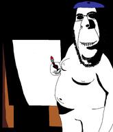 art artist beard biting_lip canvas full_body glasses looking_at_you paintbrush rape shadow smile stubble subvariant:hornyson variant:cobson // 1454x1690 // 32.4KB