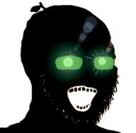 black_skin froot froot_(user) glasses glowing_eyes leaf open_mouth stem stubble thougher variant:soyak // 739x724 // 154.6KB