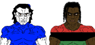 are_you_soying_what_im_soying black_skin flag:pan-african israel jewish_nose judaism kike looking_at_each_other muscular_male nigger subvariant:muscular_chud variant:chudjak white_background white_skin // 1479x708 // 285.6KB