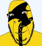 angry axe county flag flag:telemark glasses hair looking_to_the_left norway smile soyjak stubble teeth telemark thick_eyebrows transparent_background variant:cobson // 775x849 // 40.9KB