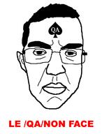 bbc closed_mouth ear glasses hair pun qa_(4chan) qanon queen_of_spades soyjak stubble subvariant:patrick tattoo text variant:chudjak // 550x725 // 21.3KB