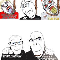 5soyjaks assetto_corsa clenched_teeth death forza forza_motorsport glasses gran_turismo hanging multiple_soyjaks need_for_speed no_more_brother_wars open_mouth project_cars racing reddit stubble suicide variant:bernd variant:cobson variant:feraljak video_game yellow_teeth // 3780x3769 // 1.2MB