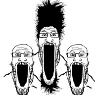 3soyjaks animated beard glasses hair open_mouth soyjak stretched_mouth stubble variant:markiplier_soyjak // 686x720 // 570.5KB