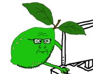 arm closed_mouth computer food foodjak fruit glasses green_skin hand lime neutral screen soyjak stubble subvariant:neutralplier variant:markiplier_soyjak // 1001x799 // 82.4KB