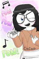 art clothes female hair holding_object pon_pon_pon tranny_artstyle variant:soytan // 1000x1500 // 173.2KB