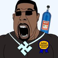 african_american award brown_skin chain clothes glasses hair kanye_west nitrous nitrous_oxide subvariant:mexiaryan sunglasses swastika variant:cobson // 923x908 // 252.3KB