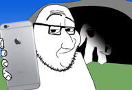 blood cave fingers grass holding_object phone selfie sky subvariant:shambler variant:markiplier_soyjak variant:smugjak // 1500x1024 // 277.9KB