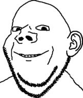 ear no_eyebrows smile soyjak stubble variant:impish // 670x792 // 93.1KB