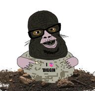 brown digger digging dirty earth heart life_or_death mole moleson nature nigger soil soyjak squirreljak variant:unknown white_background // 387x370 // 130.6KB