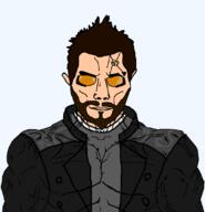 adam_jensen beard blue_eyes coat deus_ex deus_ex_human_revolution_ex glasses subvariant:muscular_chud variant:chudjak video_game // 1059x1099 // 51.1KB