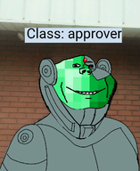 approver brick_wall cyborg emerald emerald_(namefag) george_droyd george_floyd green_skin looking_at_you meta:namefags robot smile variant:impish_soyak_ears // 837x1024 // 552.4KB