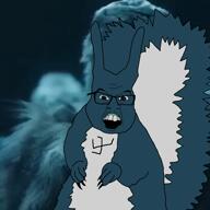 adolf_hitler blue_skin kanye_west nutwave subvariant:feralsquirrel swastika trend:squirreljakking variant:feraljak // 750x750, 124.6s // 10.7MB