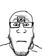 closed_mouth glasses multiple_eyes mutant neutral soyjak stubble subvariant:neutralplier variant:markiplier_soyjak // 600x800 // 105.3KB